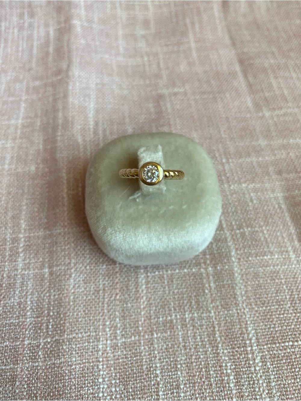 Gold Plated Sterling CZ Solitaire Ring